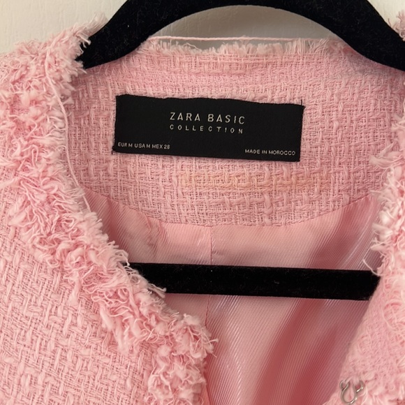 Zara bubblegum light print tweed blazer jacket - Picture 4 of 6